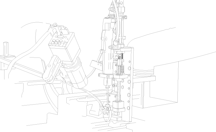 line drawing of a injection moulding machine